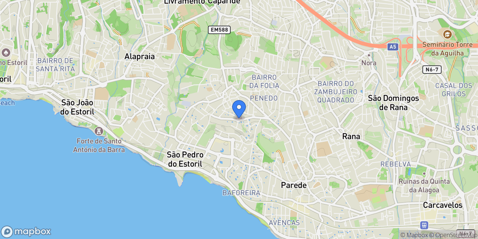 Map showing Carcavelos e Parede, Lisbon, Portugal.