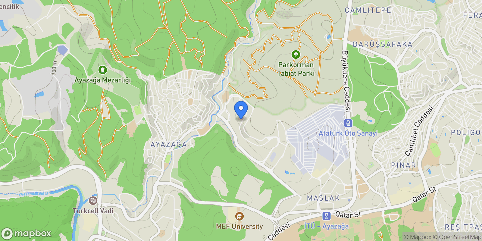 Map showing Maslak 1453 Caddesi, Sarıyer, İstanbul 34485, Maslak, İstanbul, Turkey.