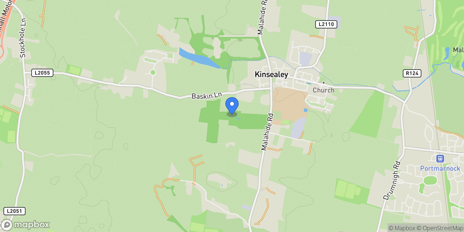 Map showing Malahide Road, Kinsealy, Co. Dublin, Limekilns, County Dublin, Ireland.