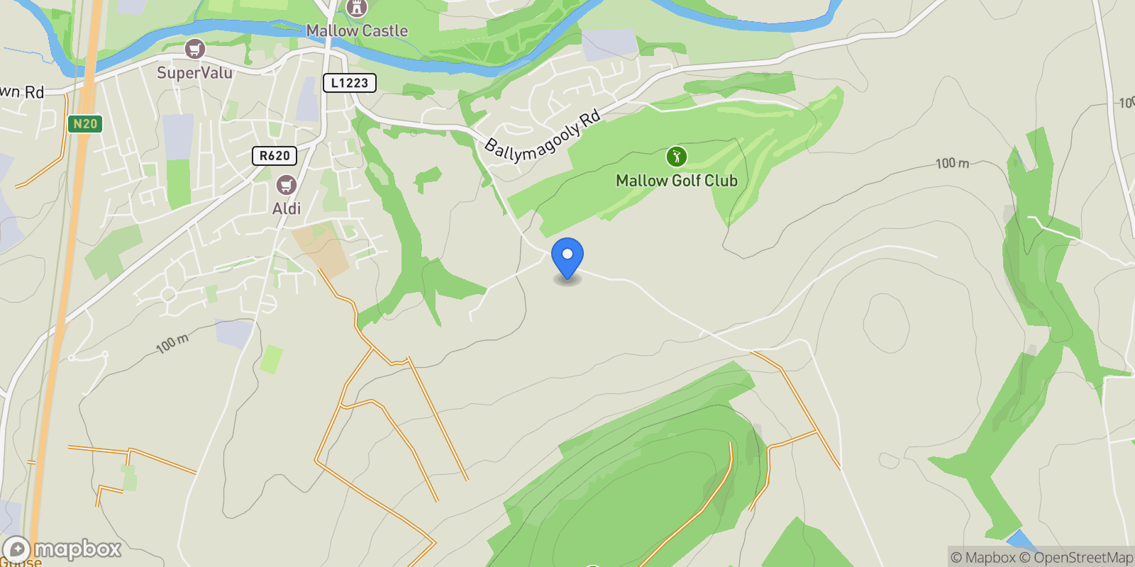 Map showing Bearforest Upper, Mallow, Cork, Mallow, County Cork, Ireland.
