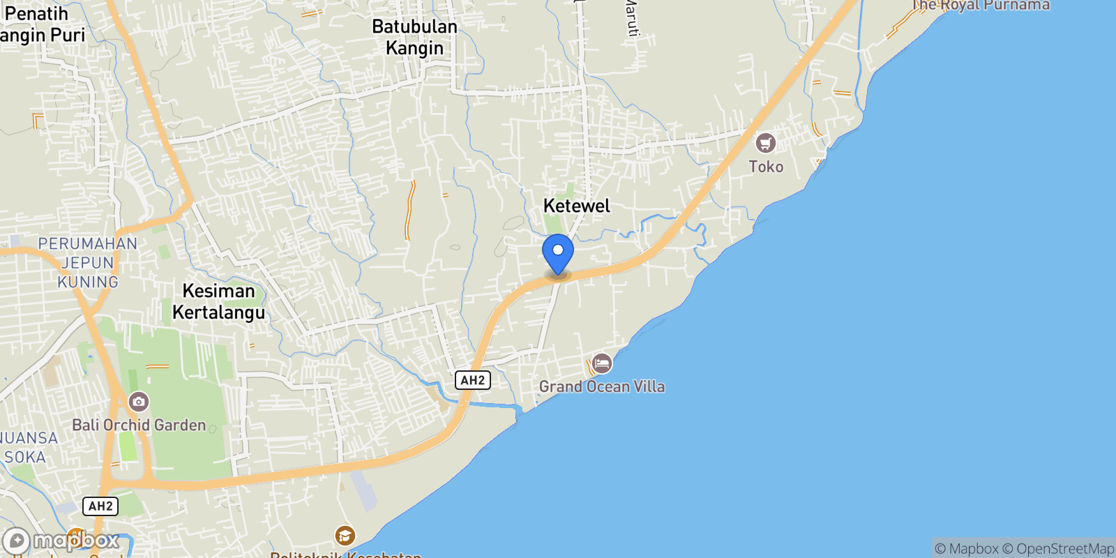 Map showing Bali, Bali, Indonesia.