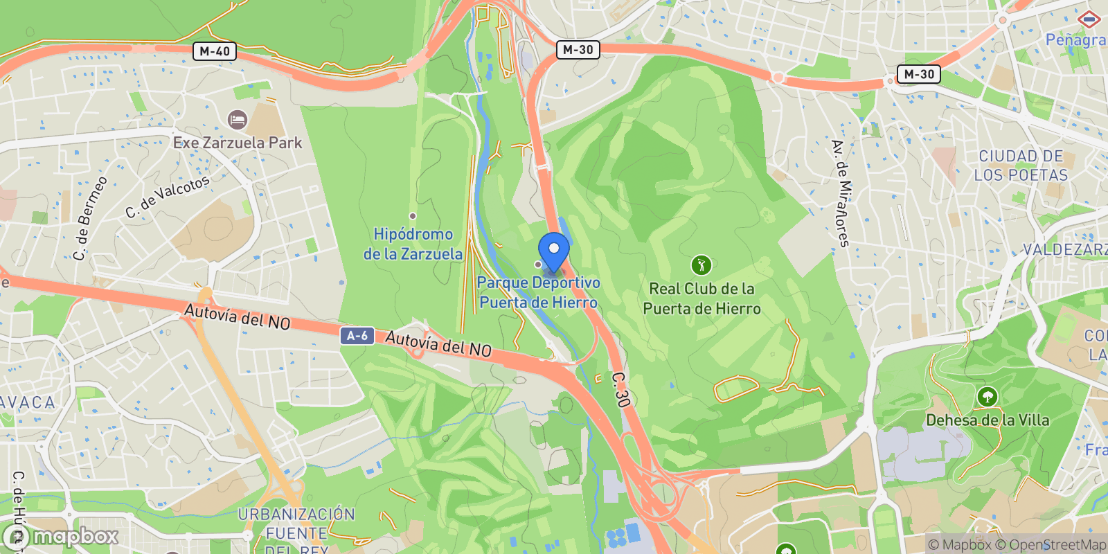 Map showing Moncloa-Aravaca, Madrid, Spain.