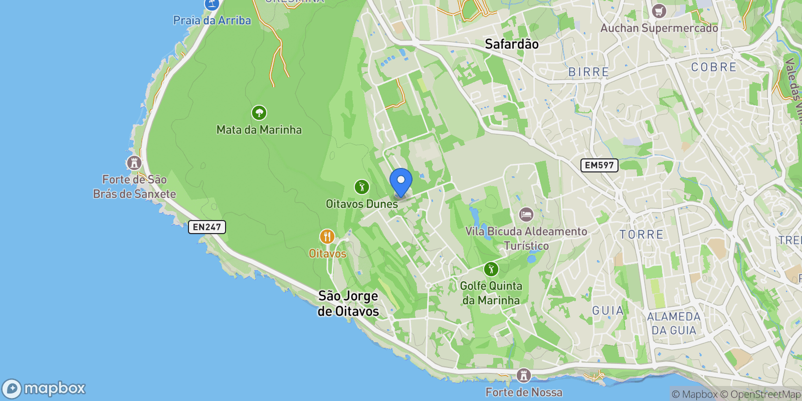 Map showing Cascais e Estoril, Lisbon, Portugal.