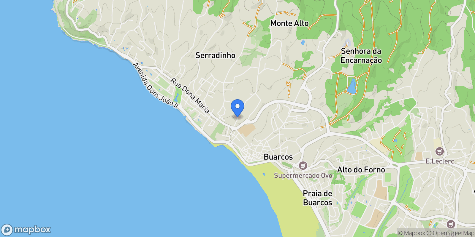Map showing Buarcos e São Julião, Coimbra, Buarcos e Sao Juliao, Coimbra District, Portugal.