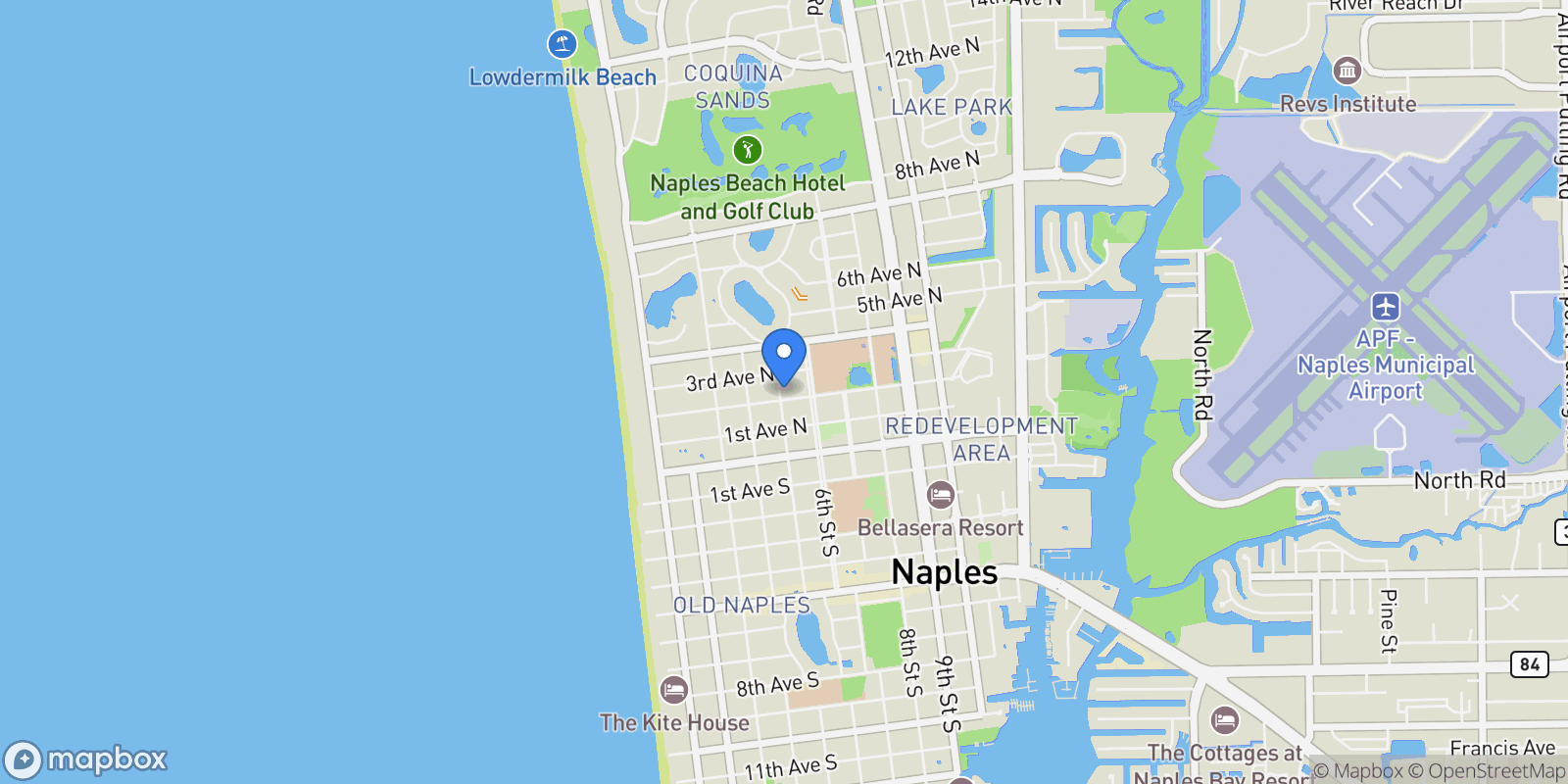 Map showing 501 2nd Avenue N, Naples, Florida, United States.