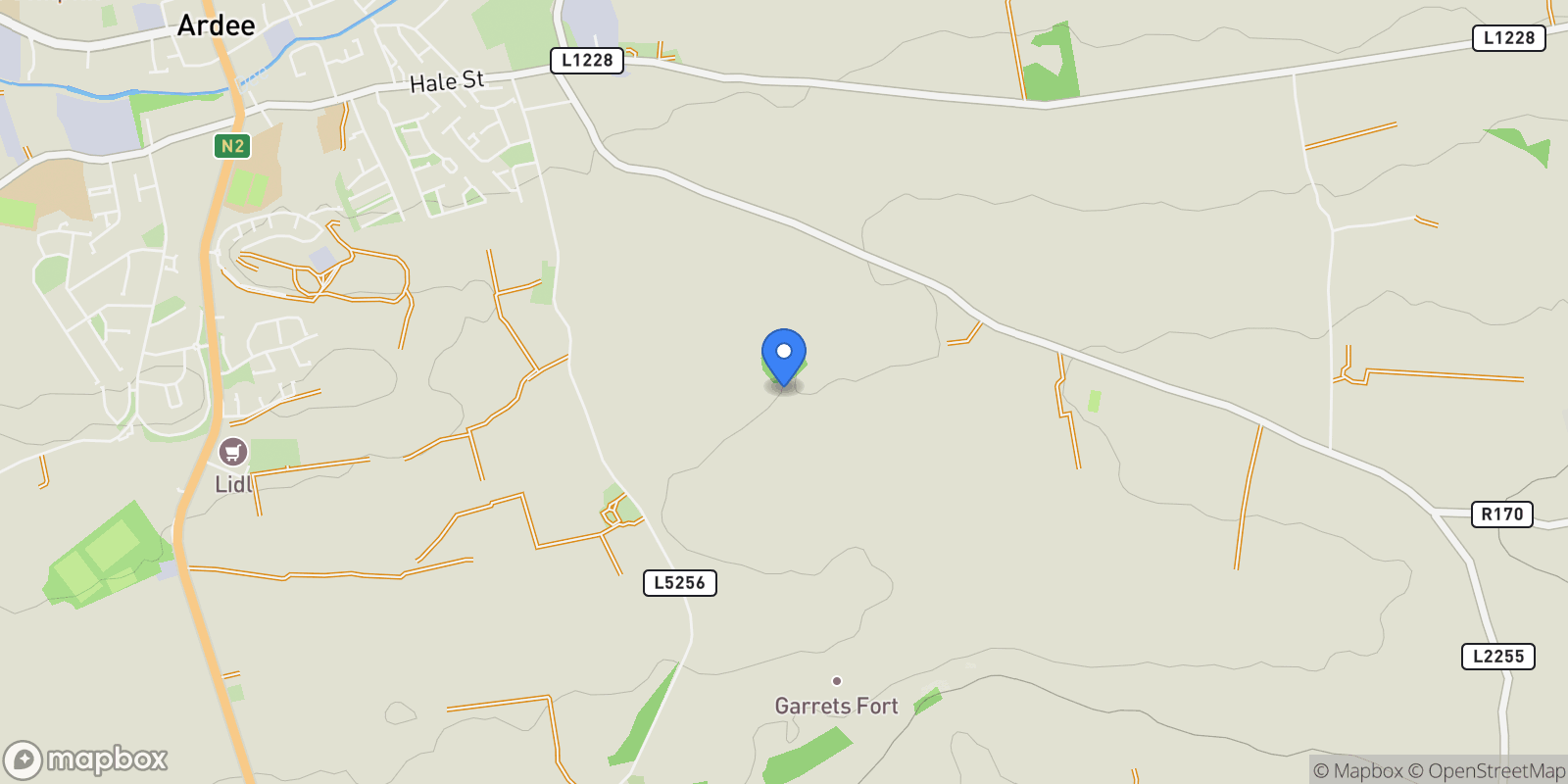 Map showing Baltrasna House, Ardee, LH A92 A0P1, Ardee, County Louth, Ireland.