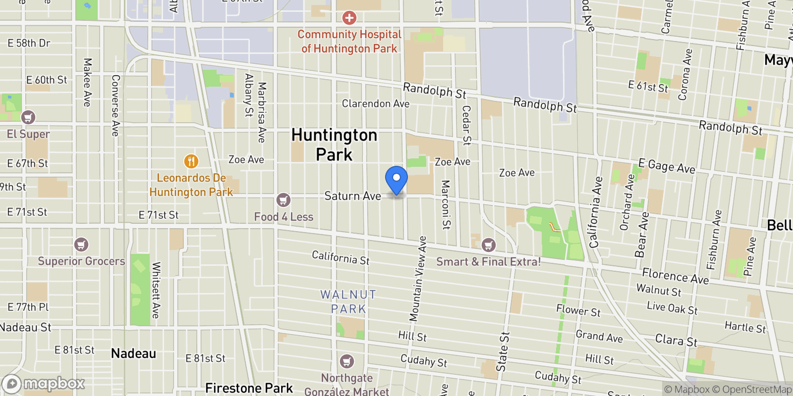 Map showing 6900 Templeton St, Huntington Park, CA 90255, Huntington Park, California, United States.