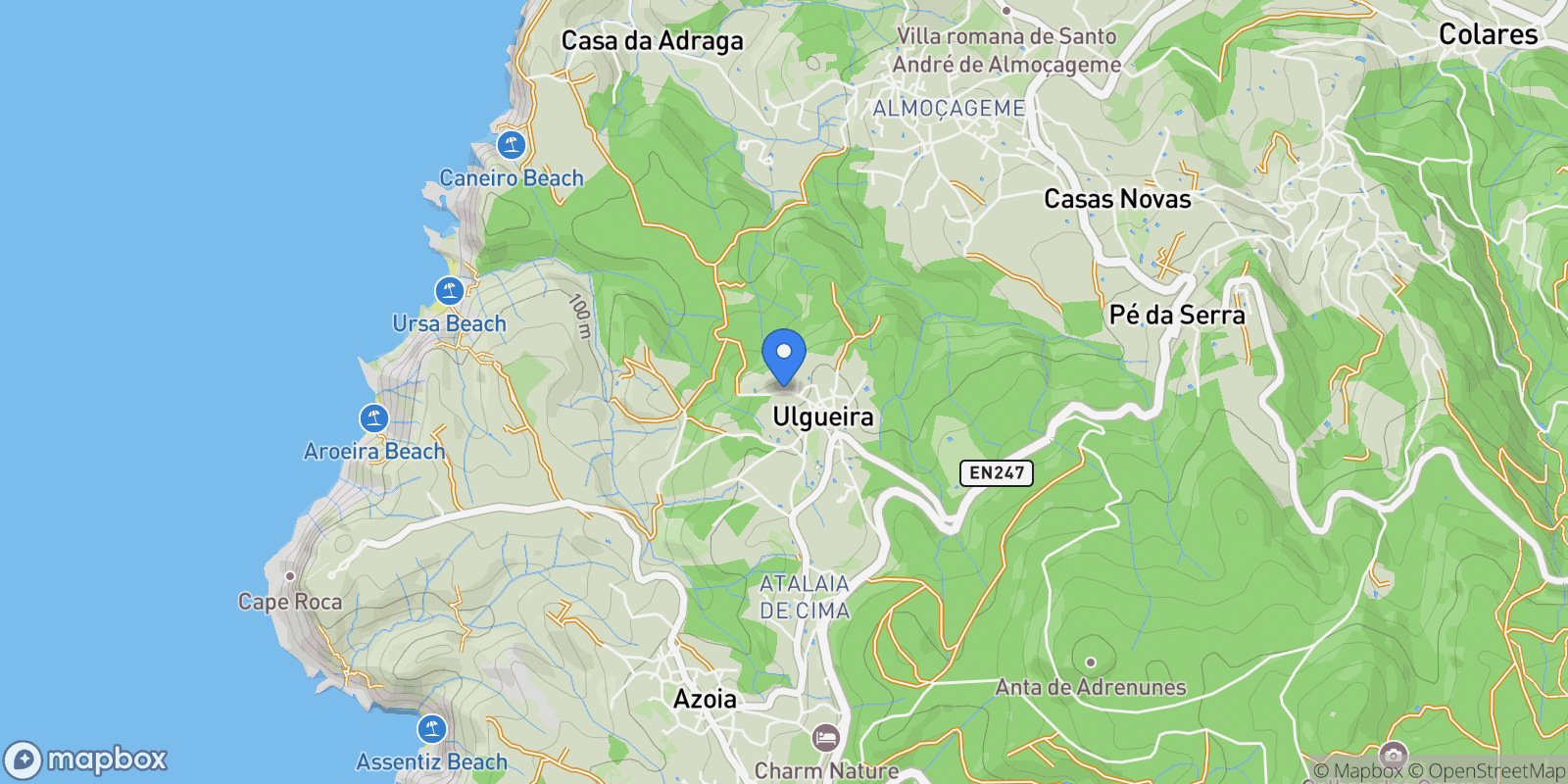 Map showing Colares, Lisbon, Portugal.