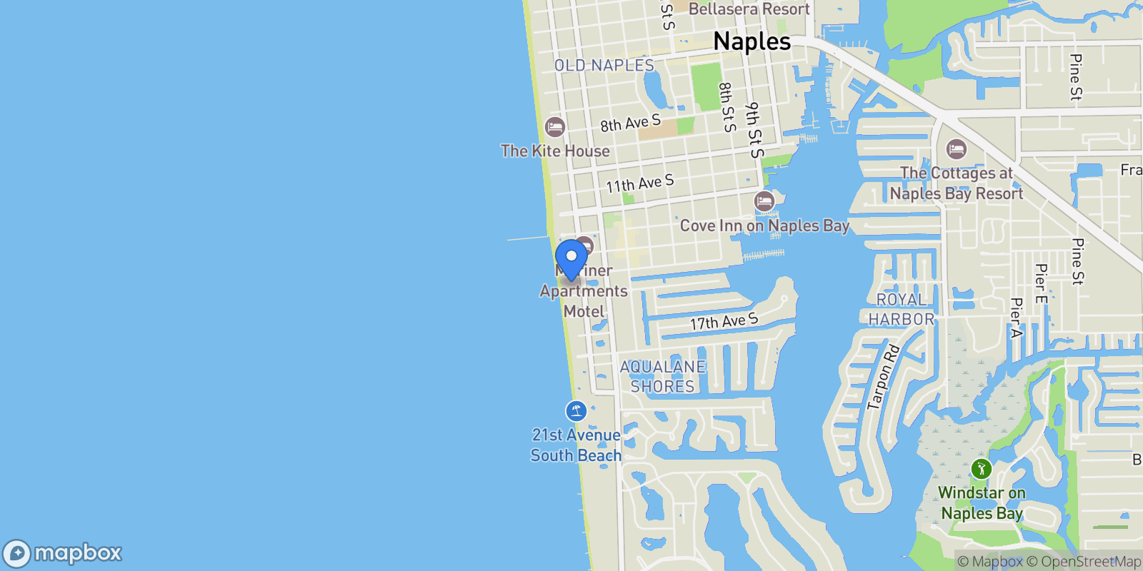 Map showing 20 14th Avenue S, Naples, Florida, United States.