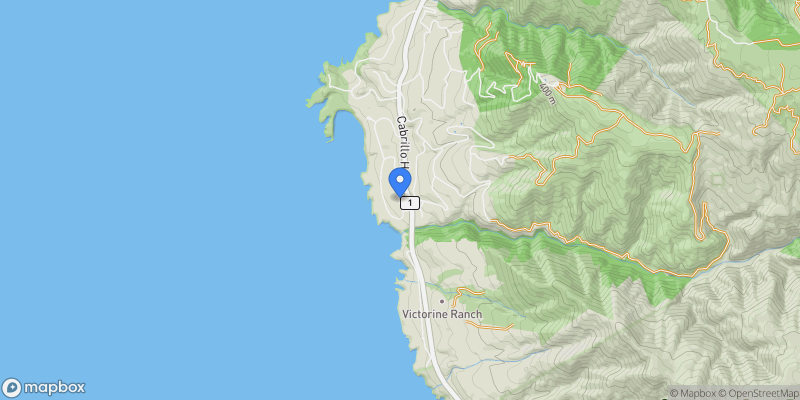 Map showing 142 Carmel Riviera Drive, Carmel-by-the-Sea, California, United States.