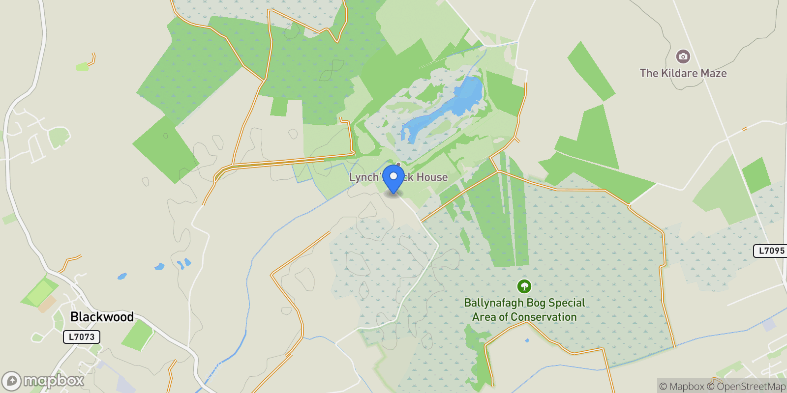 Map showing Coolree Lodge , Robertstown, L W91 YKT7, Ocean View, County Kildare, Ireland.