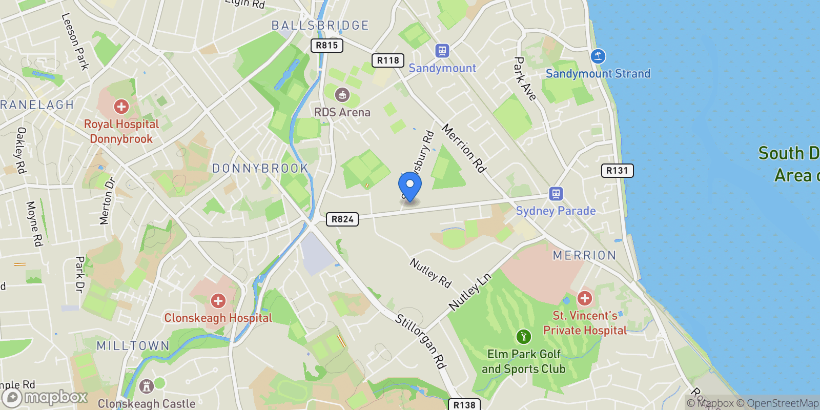 Map showing Killead, Shrewsbury Road , Ballsbridge, D D04 A3X8, Dublin, County Dublin, Ireland.