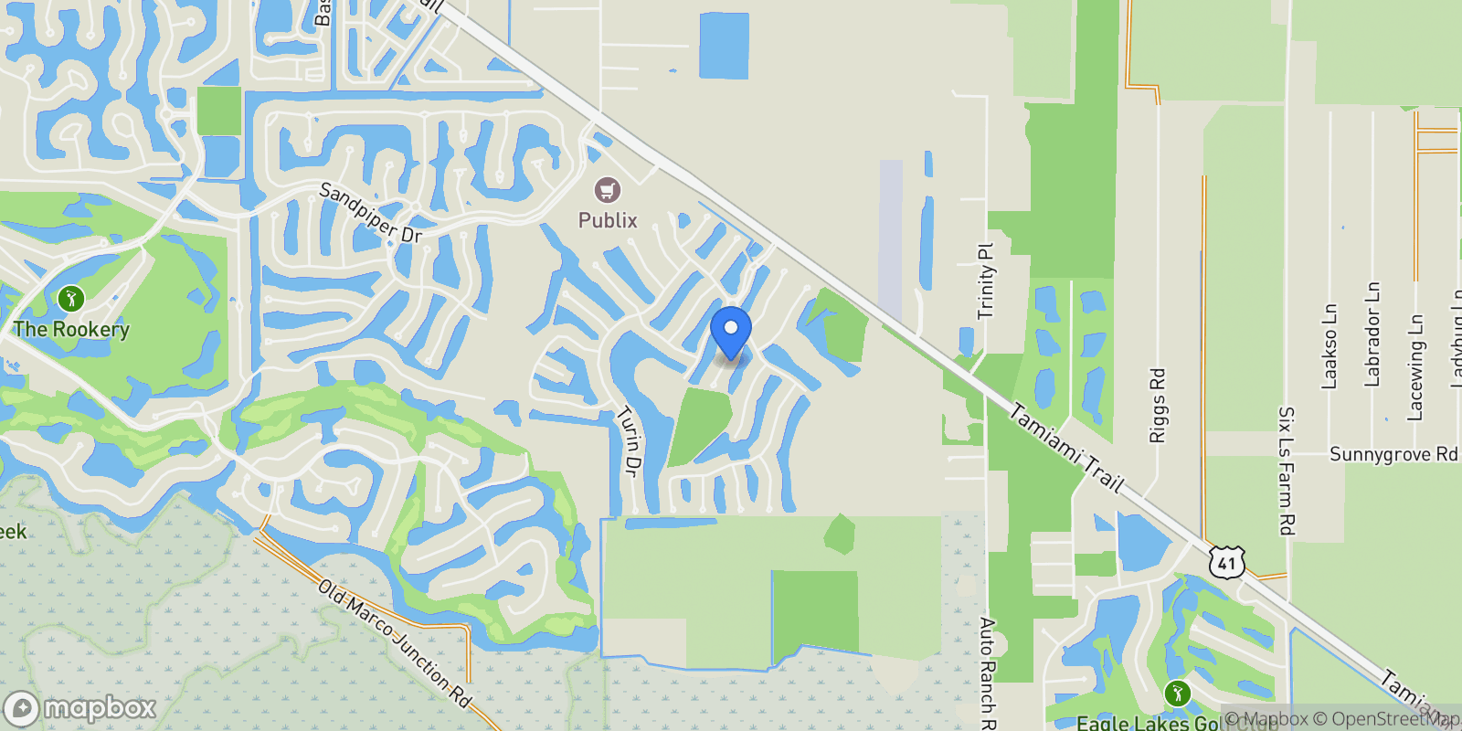 Map showing 15576 Montello Lane, Naples, Florida, United States.