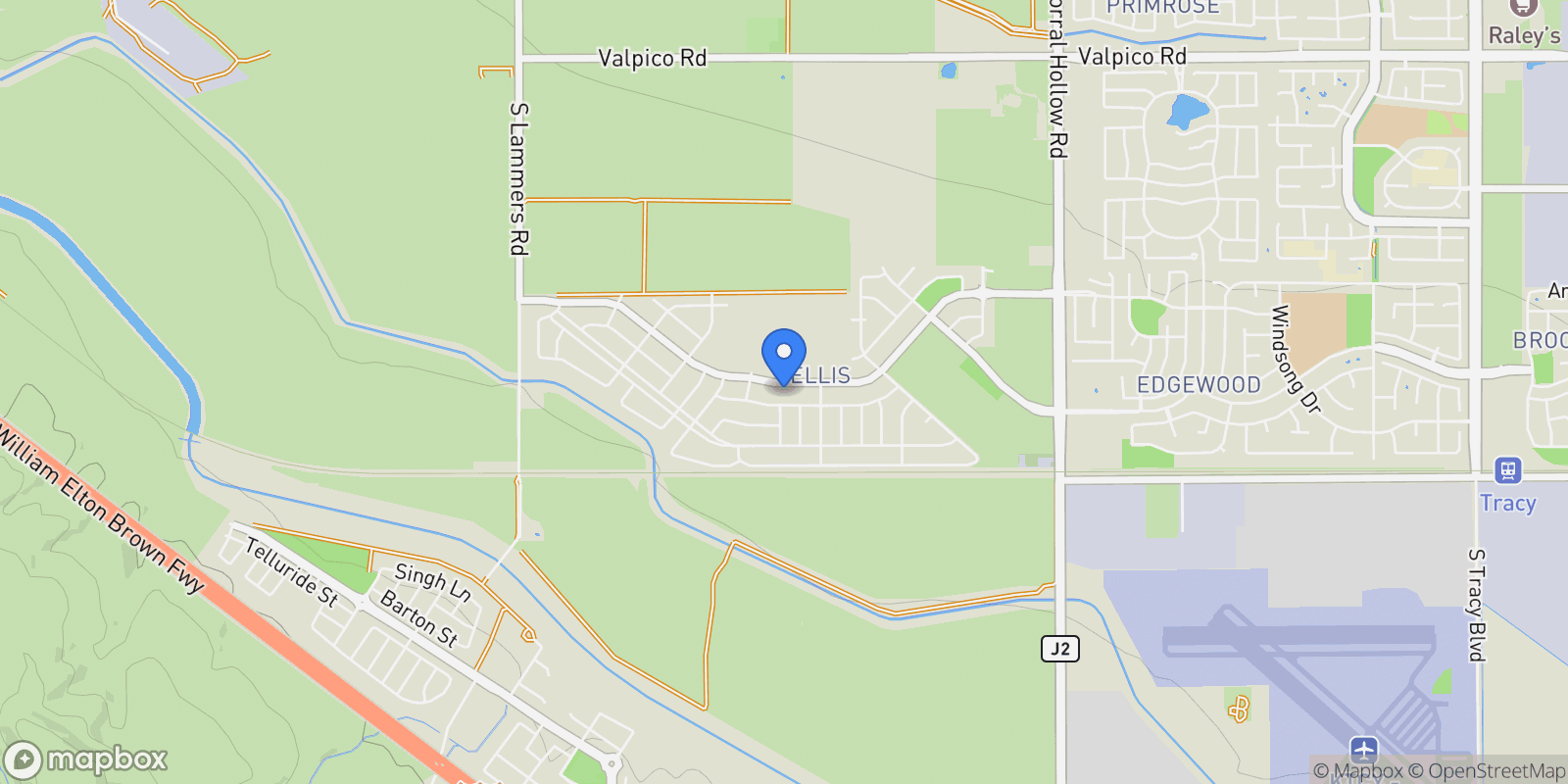Map showing 2659 Cordelia Lane, Tracy, California, United States.