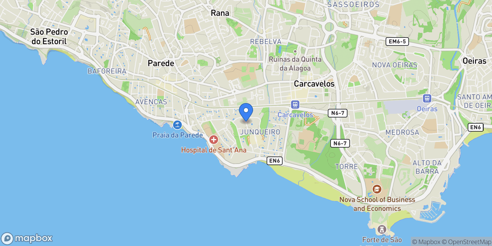 Map showing Carcavelos e Parede, Lisbon, Portugal.