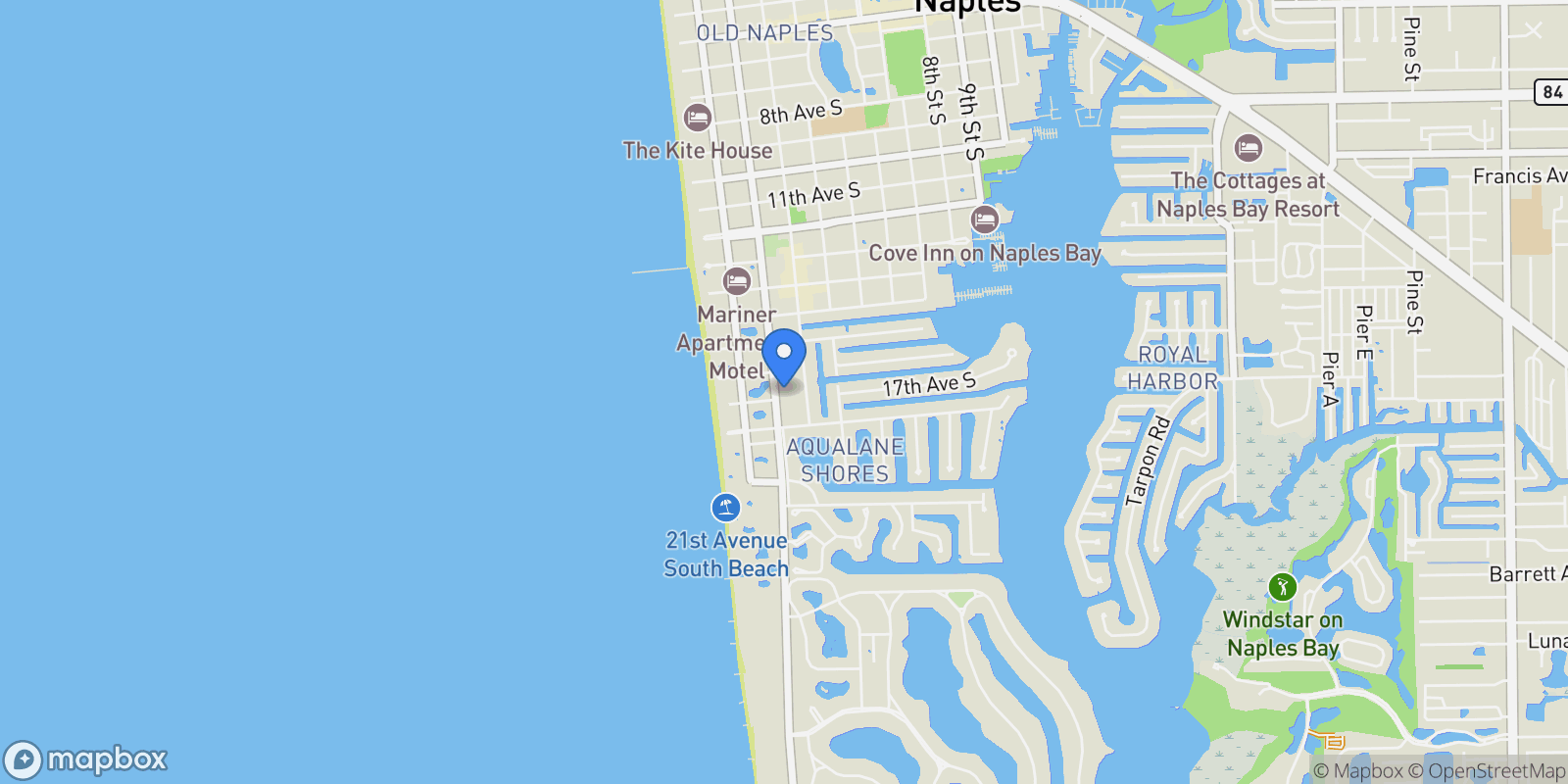 Map showing 1675 Gordon Drive, Naples, Florida, United States.