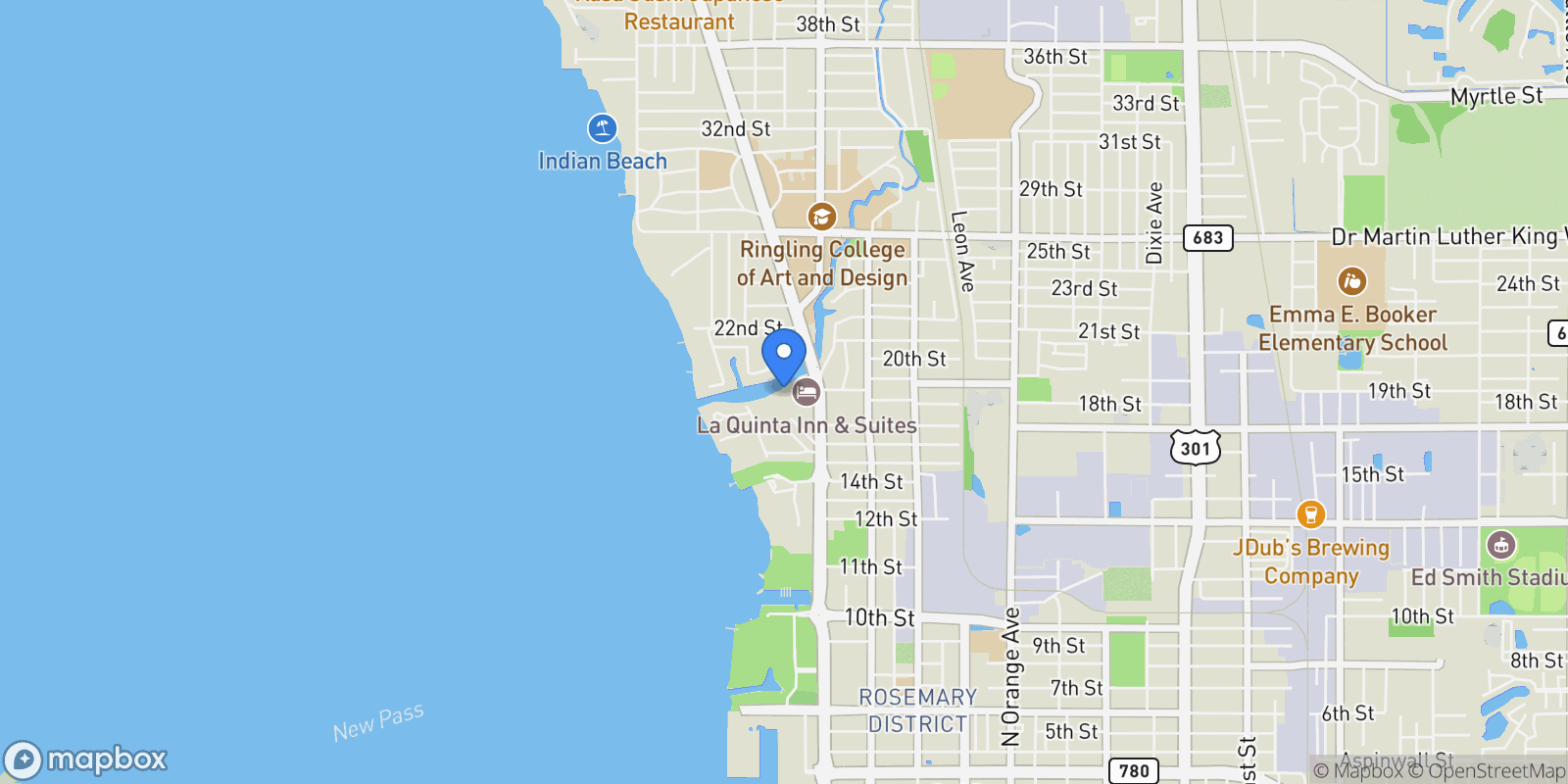 Map showing 1709 N Tamiami Trail , 318, Sarasota, FL 34234, Sarasota, Florida, United States.