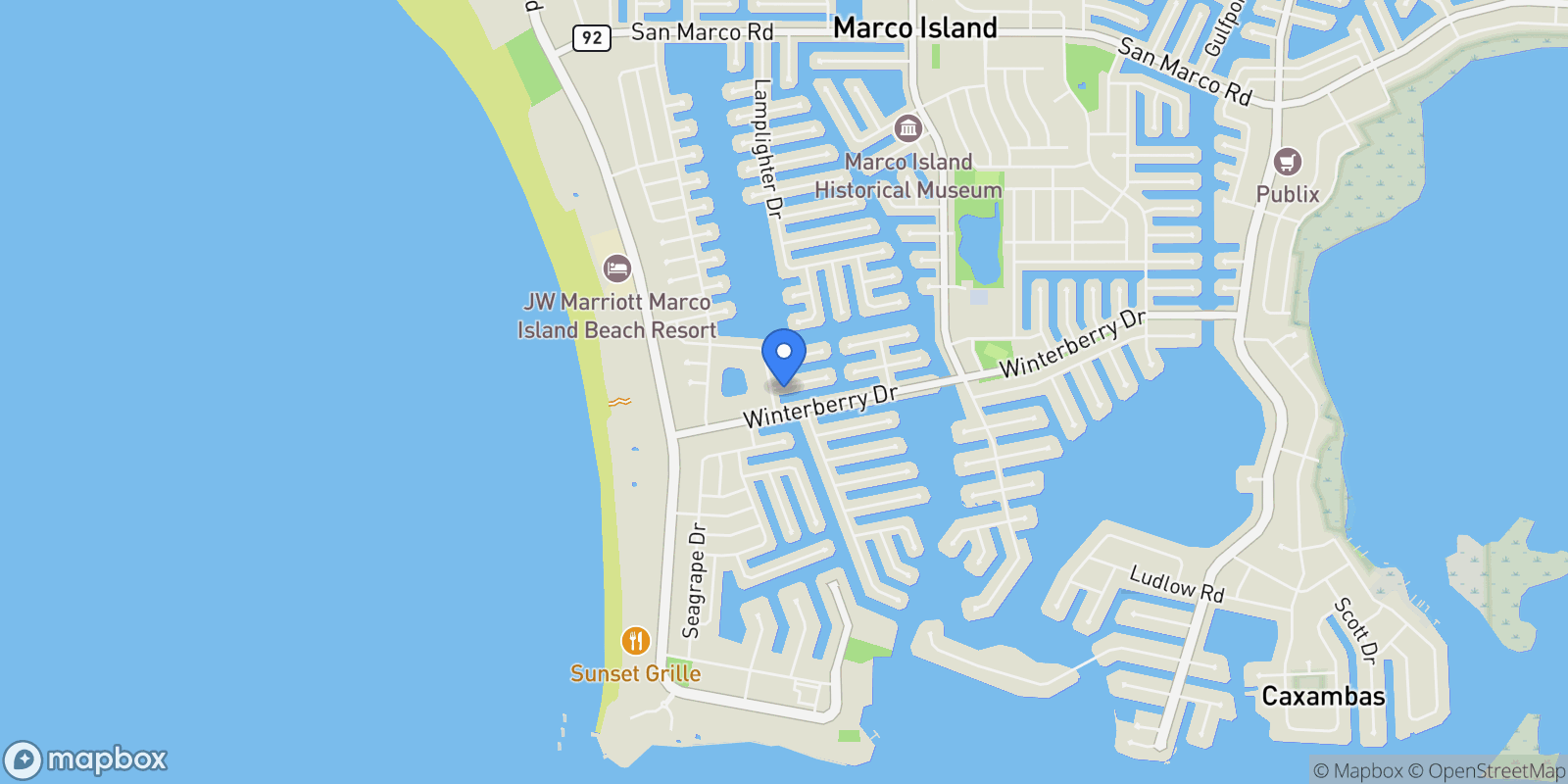 Map showing 1111 Abbeville Court, Marco Island, Florida, United States.