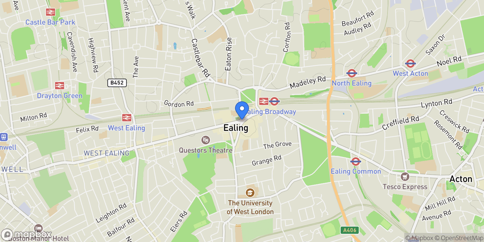 Map showing Ealing, Ealing, England, United Kingdom.