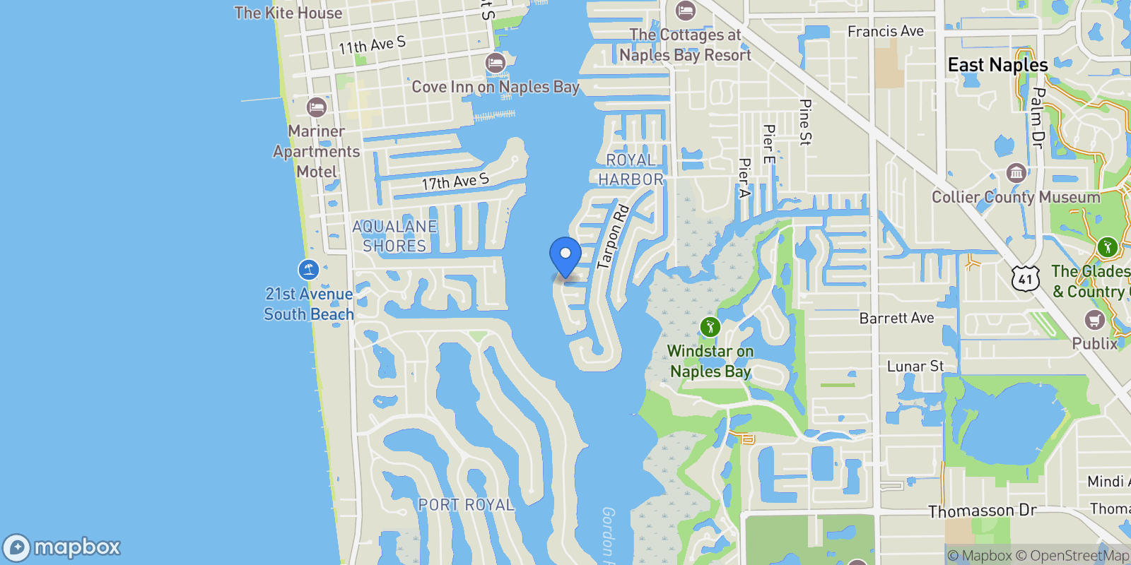 Map showing 2201 Shad Court, Naples, Florida, United States.
