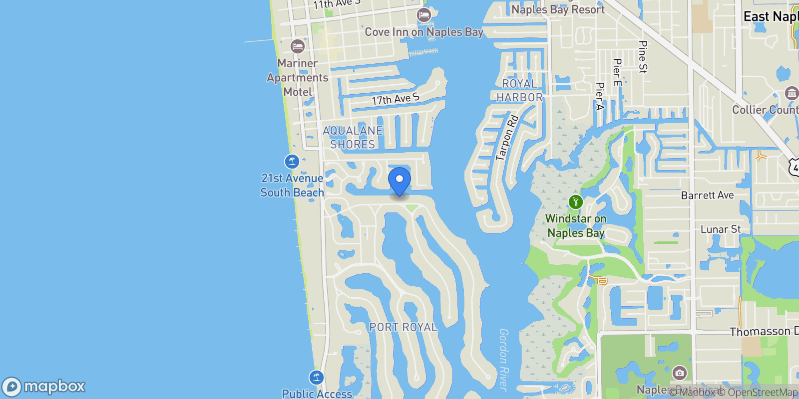 Map showing 661 Galleon Drive, Naples, Florida, United States.