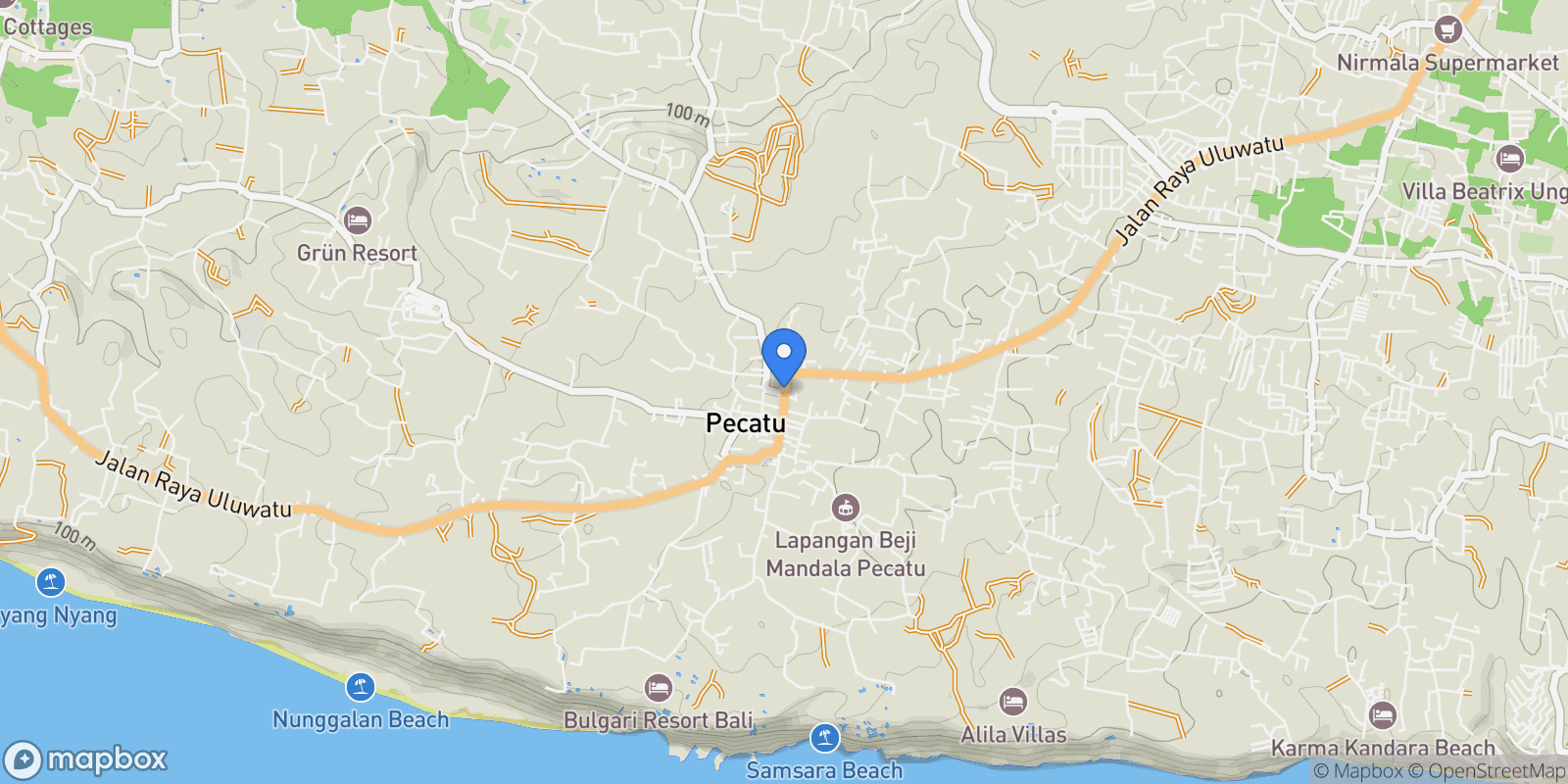 Map showing Bali, Bali, Indonesia.