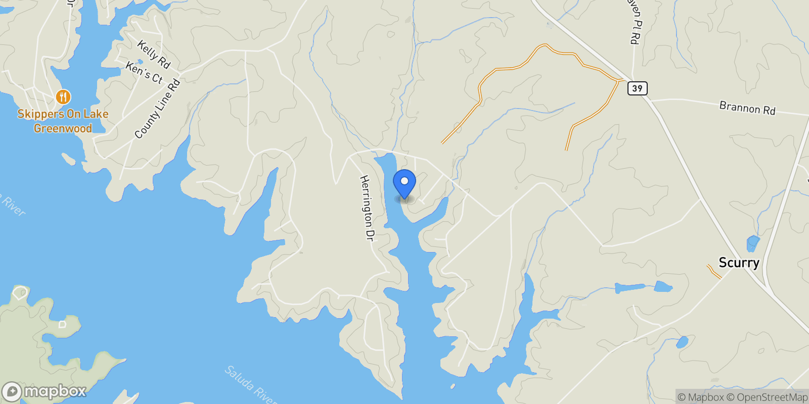 Map showing 46 Goggans, Ninety Six, South Carolina, United States.