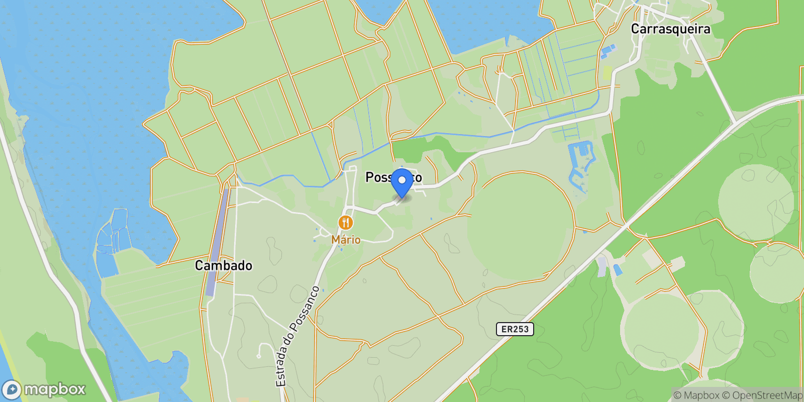 Map showing Rua dos Pinhais, 7580 Comporta, Portugal, Comporta, Setubal, Portugal.
