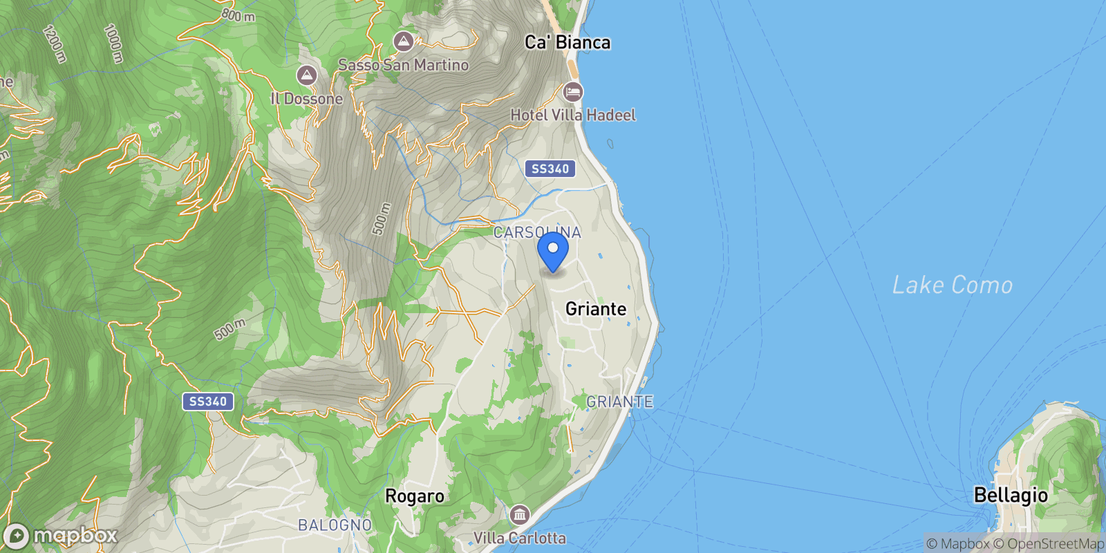 Map showing Via Tommaso Grossi, 22011 Griante CO, Italy, Griante, Lombardy, Italy.