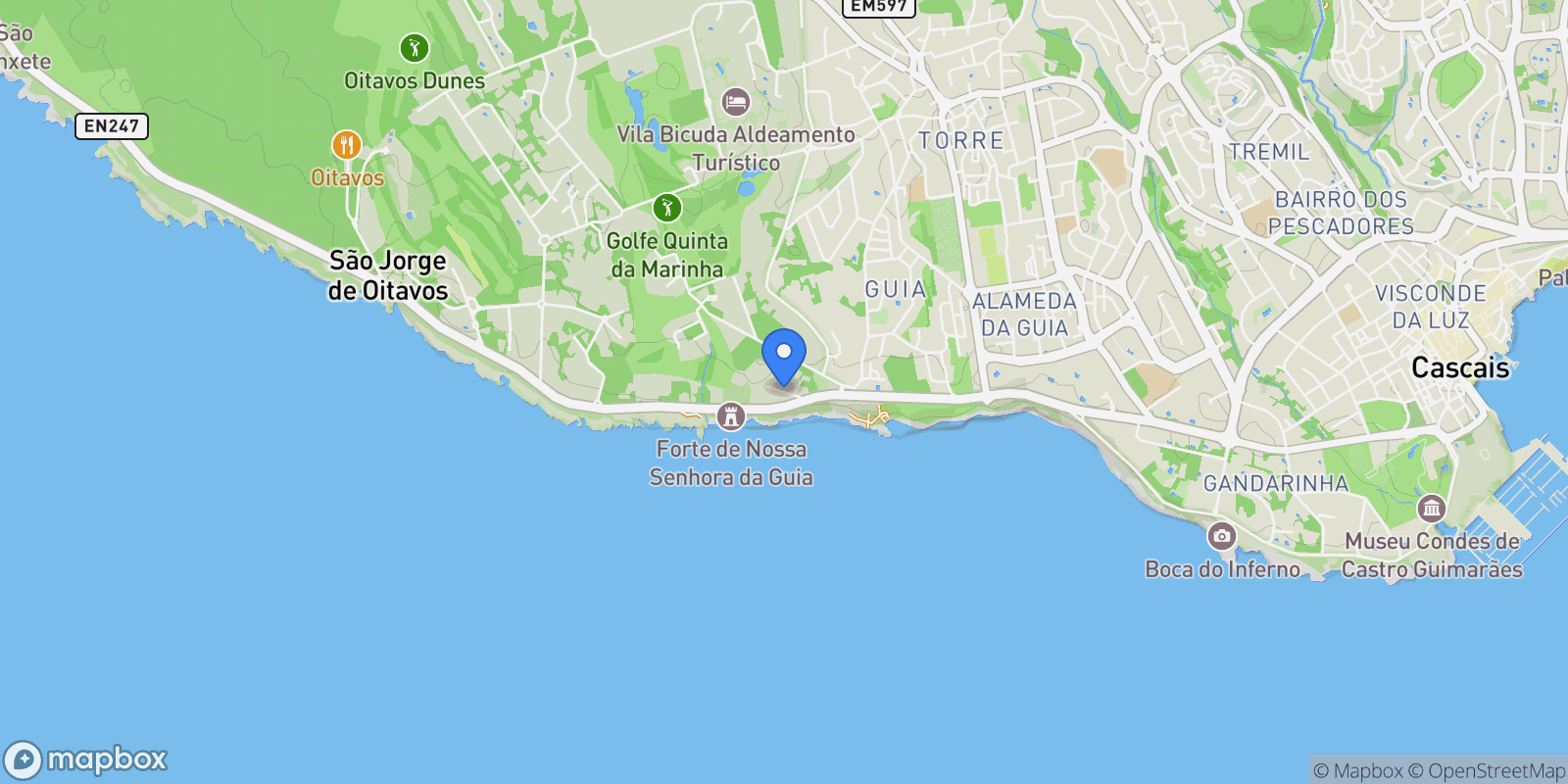 Map showing Cascais e Estoril, Lisbon, Portugal.