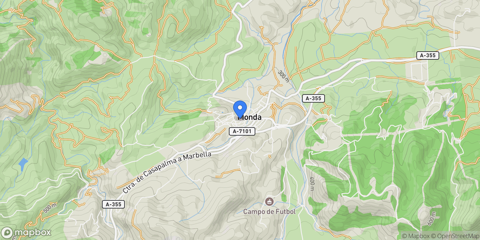 Map showing 29110 Monda, Málaga, Spain, Monda, Andalusia, Spain.