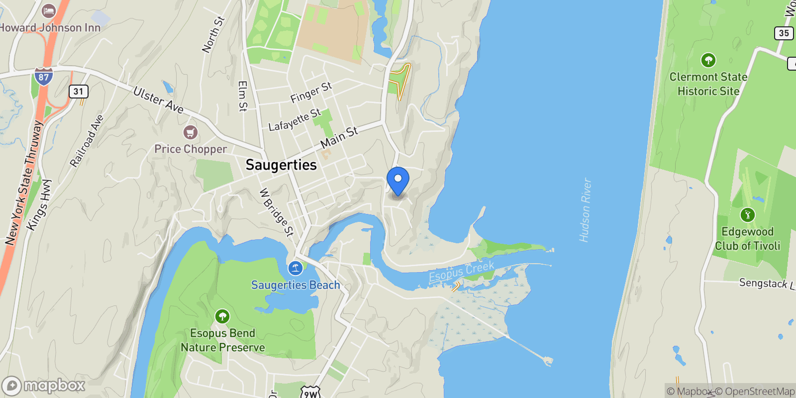 Map showing 108 Latham Circle, Saugerties, NY, 12477, USA, Saugerties, New York, United States.