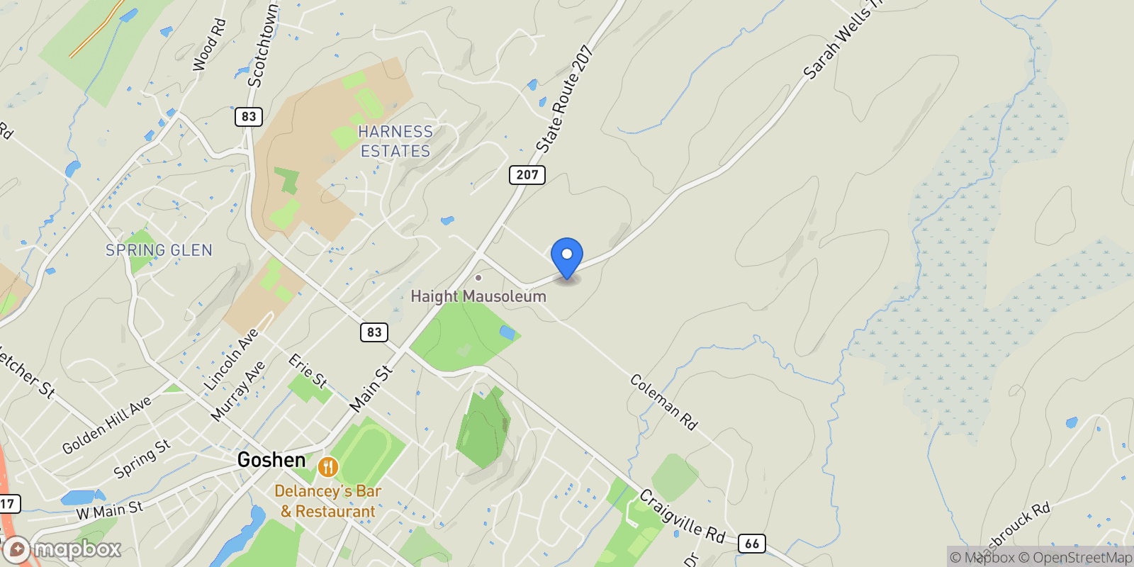 Map showing 395 Sarah Wells Trail, Goshen, NY, 10924, USA, Goshen, New York, United States.