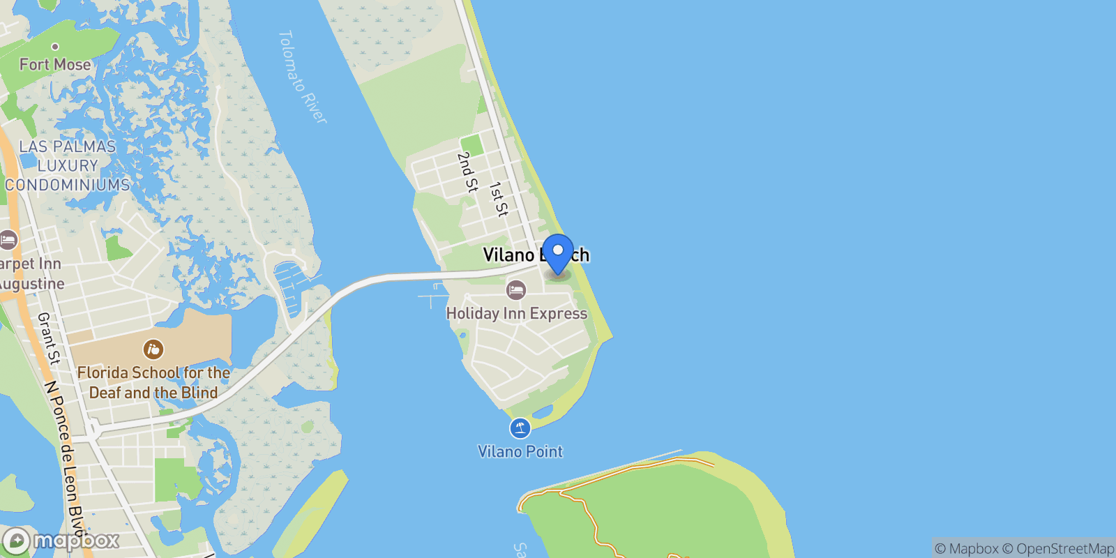 Map showing 103 RELAJADO Way 2, St. Augustine, Florida, United States.