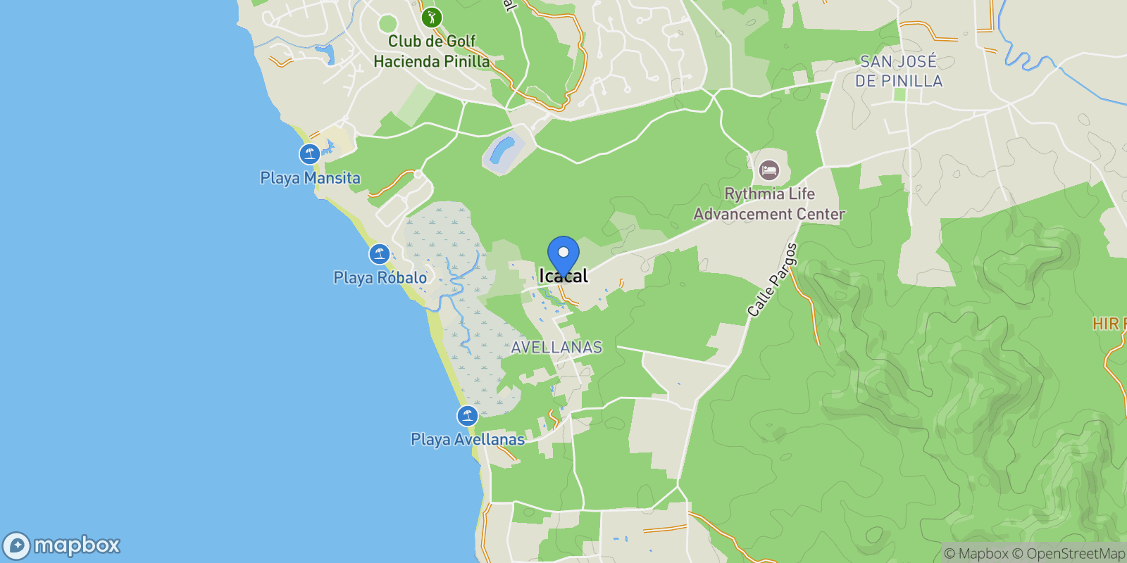 Map showing 65P9+W6 Avellanas, Provincia de Guanacaste, Avellanas, Costa Rica, Avellanas, Guanacaste Province, Costa Rica.