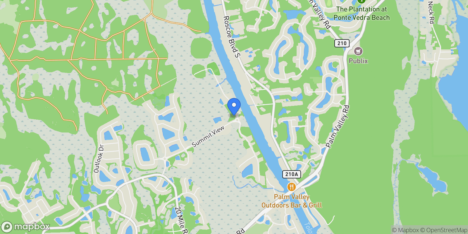 Map showing 53 AUTUMN TIDE Trail, Ponte Vedra Beach, Florida, United States.