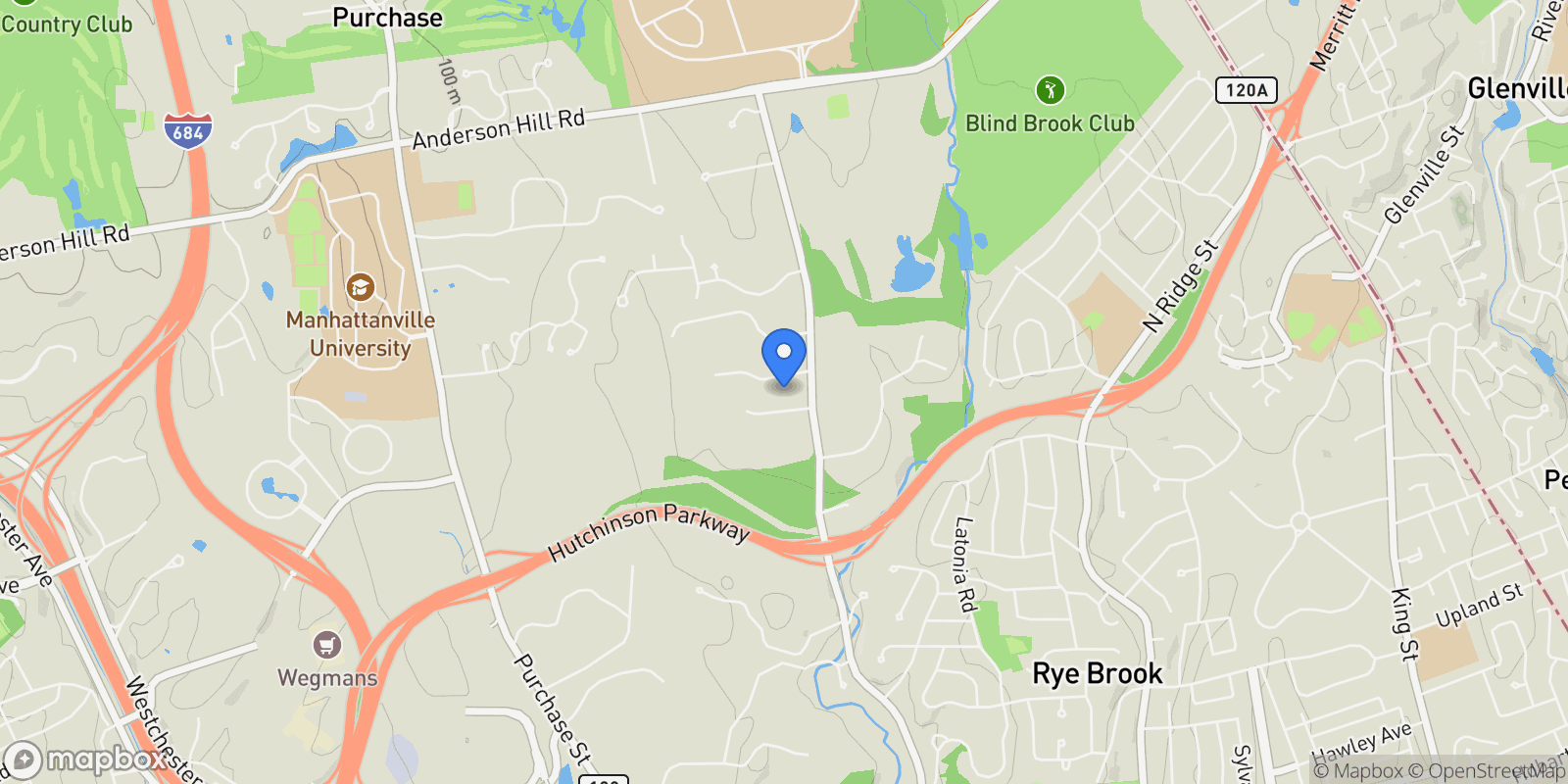 Map showing 3 Loden Lane, Purchase, NY, 10577, USA, Harrison, New York, United States.