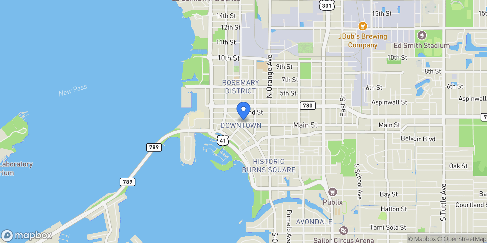 Map showing 50 Central Avenue , 14D, Sarasota, FL 34236, Sarasota, Florida, United States.