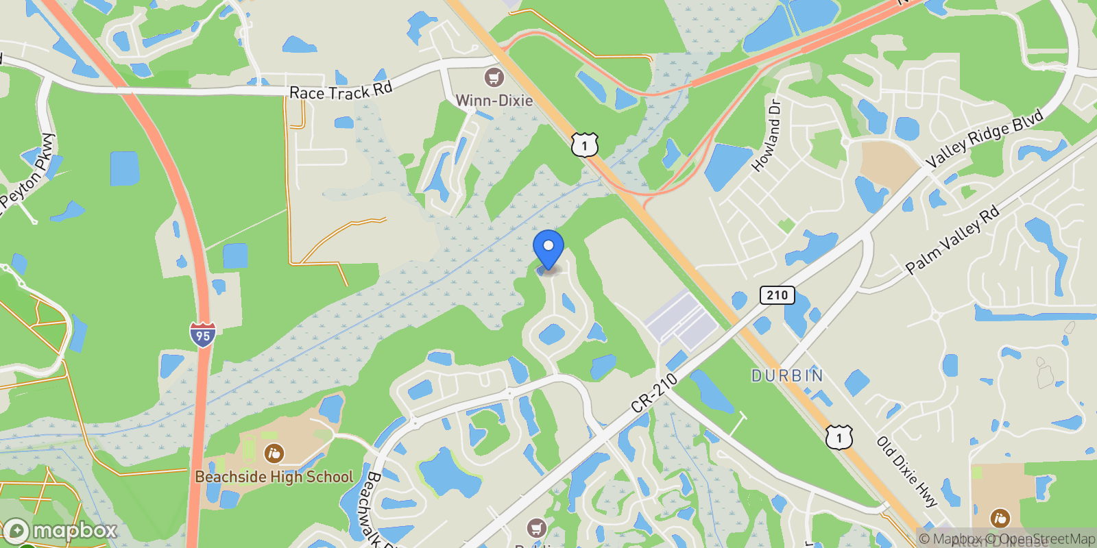 Map showing 157 KAPALUA Place, Fruit Cove, Florida, United States.