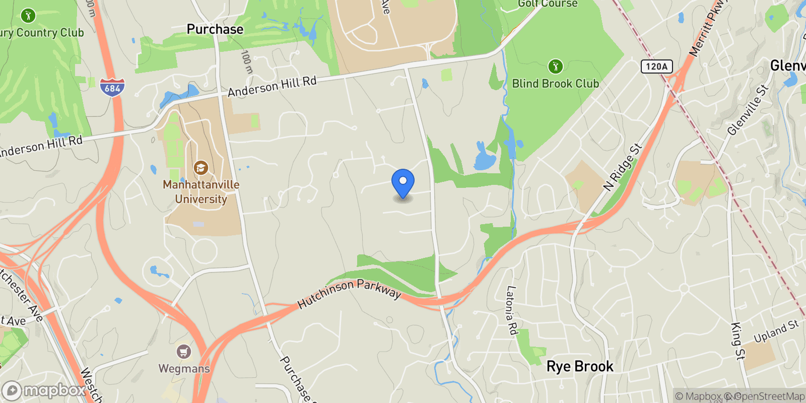 Map showing 6 Loden Lane, Purchase, NY, 10577, USA, Harrison, New York, United States.