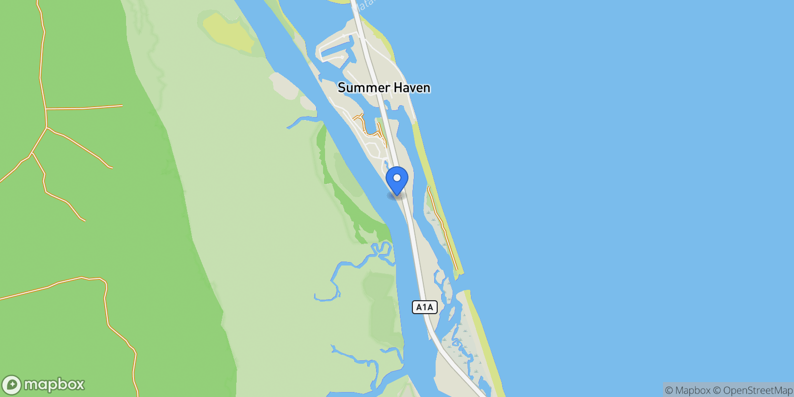 Map showing 9277 JULY Lane, St. Augustine, Florida, United States.