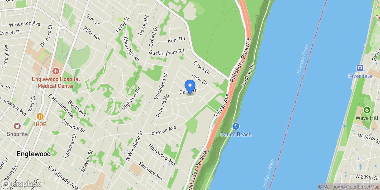 Map showing 32 Laurie Drive, Englewood Cliffs, NJ, 07632, USA, Englewood Cliffs, New Jersey, United States.