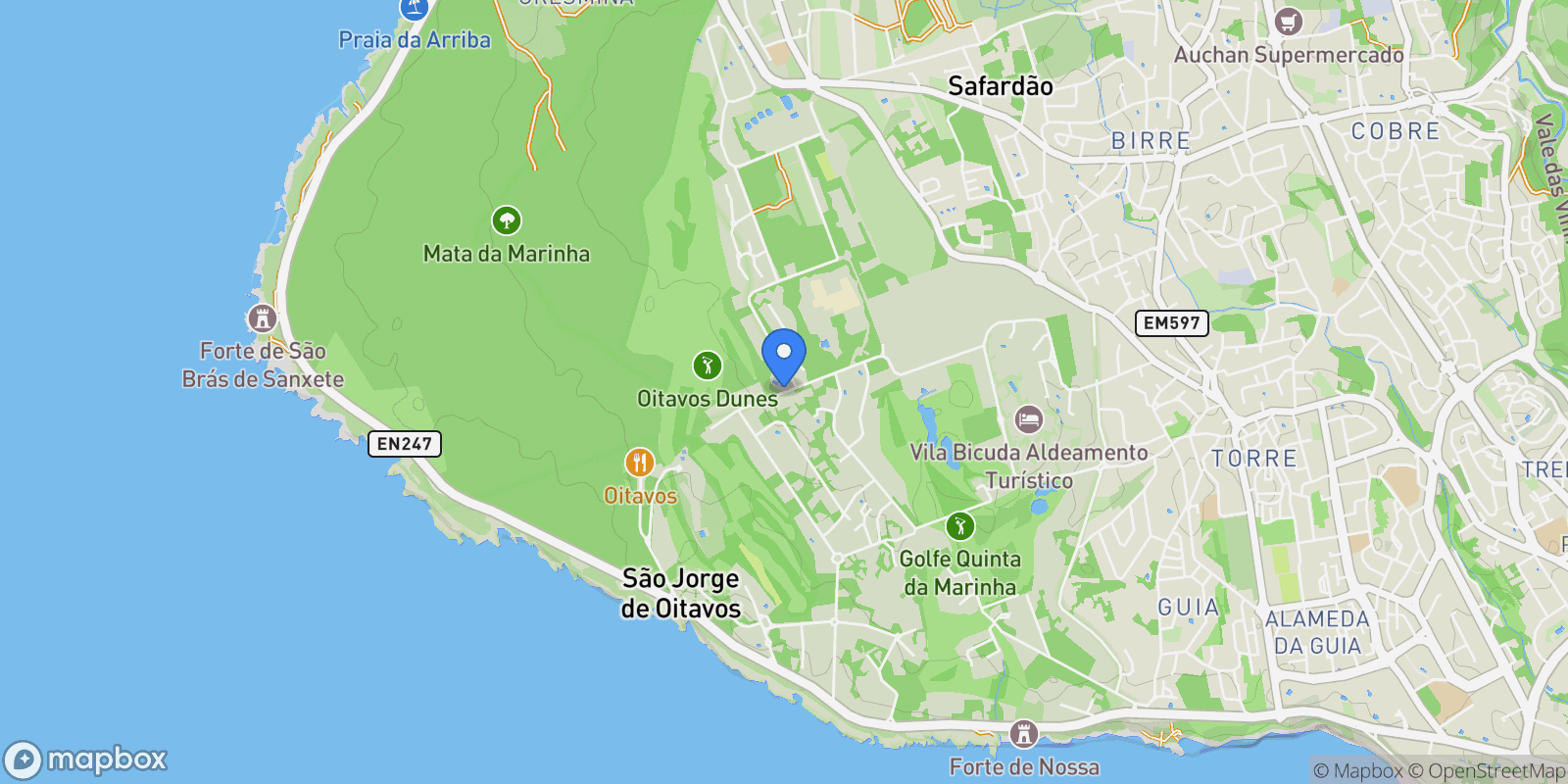 Map showing Cascais e Estoril, Lisbon, Portugal.