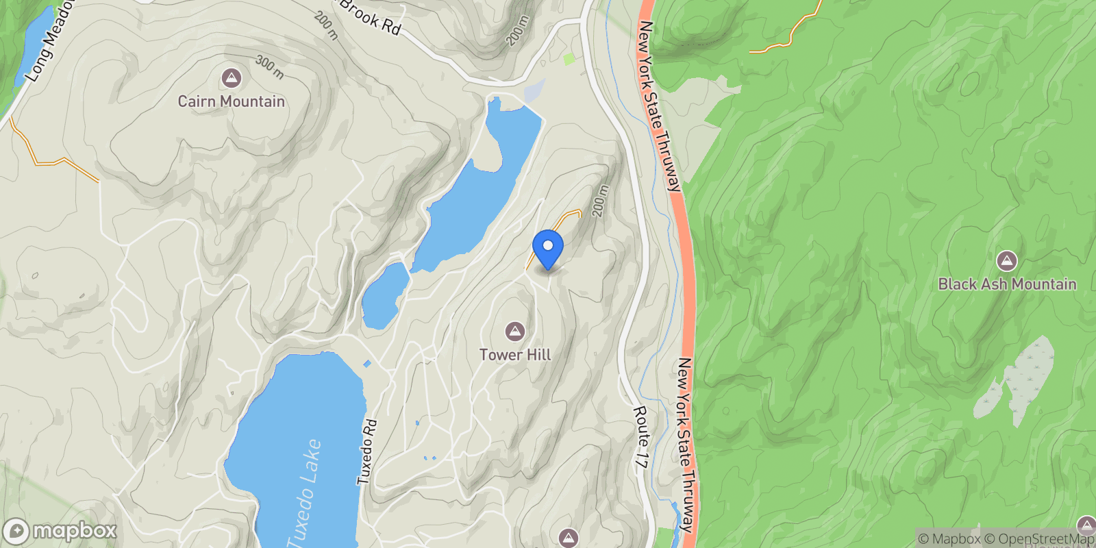 Map showing 1 Lookout Road, Tuxedo Park, NY, 10987, USA, Tuxedo Park, New York, United States.