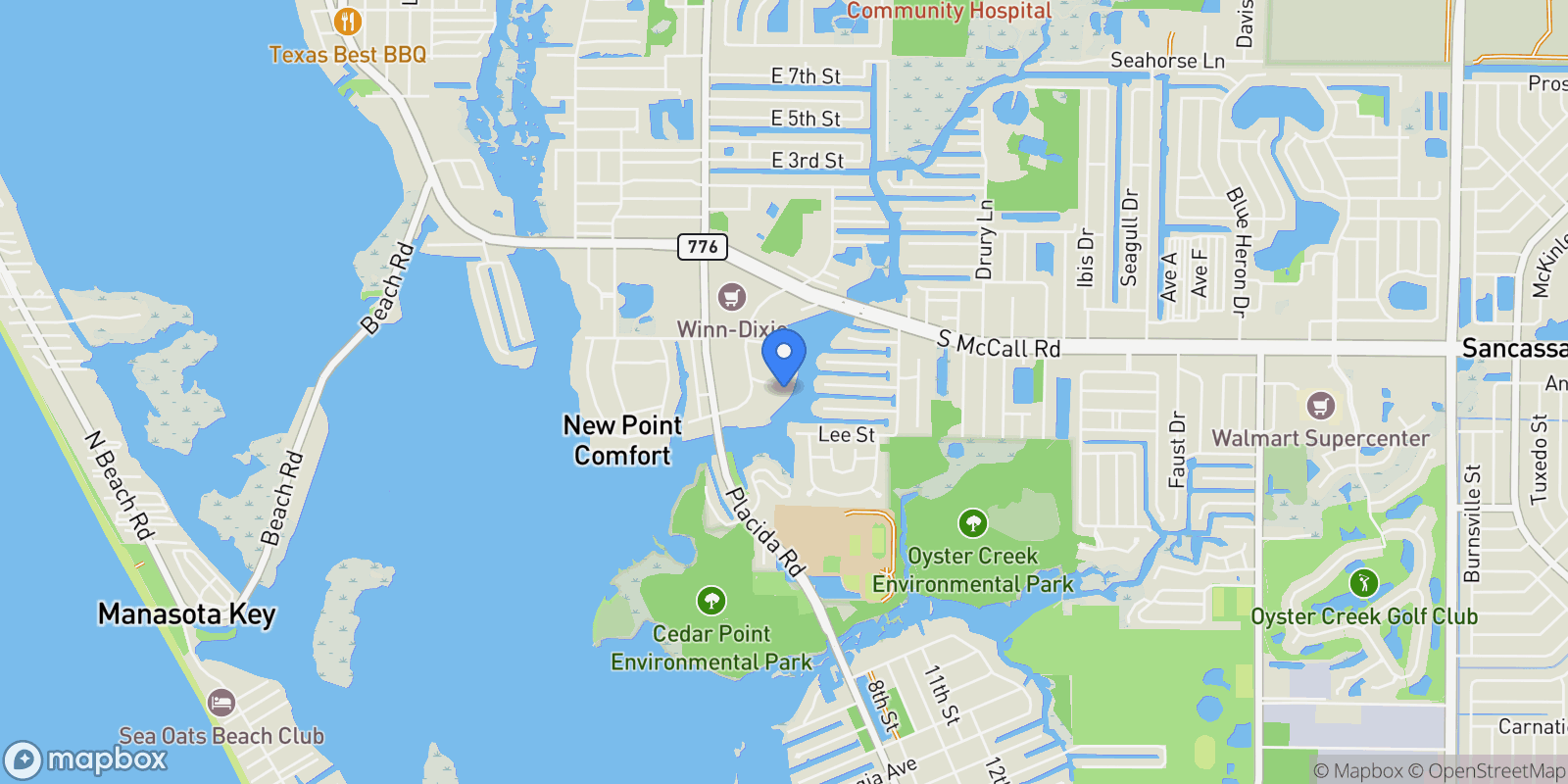 Map showing 1649 Manor Road, Englewood, FL 34223, Englewood, Florida, United States.