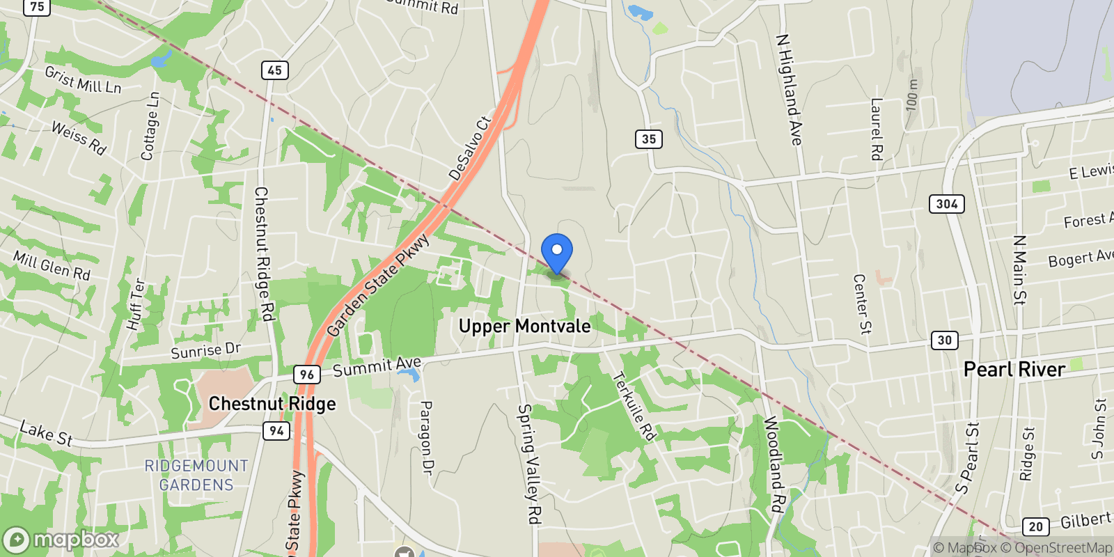 Map showing 49 North Avenue, Montvale, NJ, 07645, USA, Montvale, New Jersey, United States.