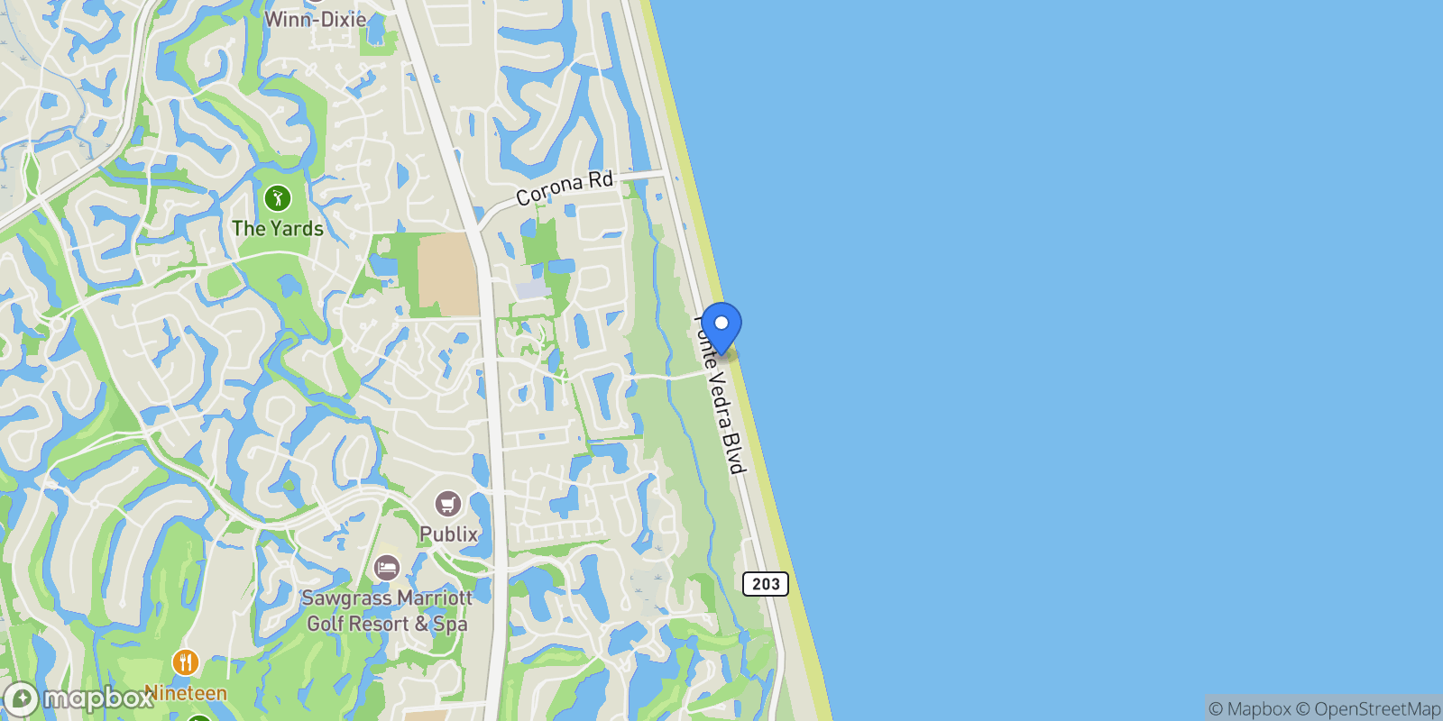Map showing 685 PONTE VEDRA Boulevard 685A, Ponte Vedra Beach, Florida, United States.