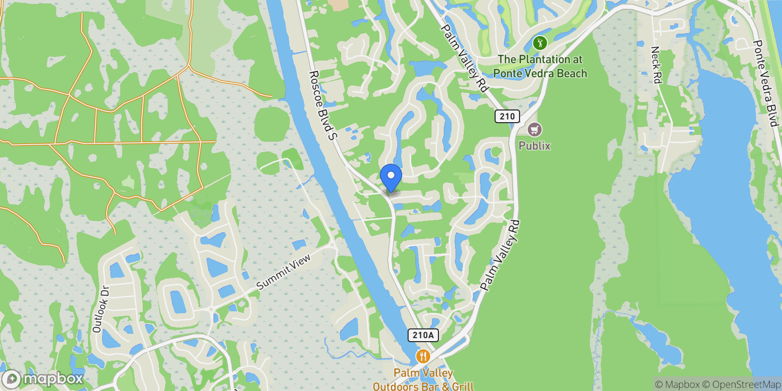 Map showing 100 KING SAGO Court, Ponte Vedra Beach, Florida, United States.