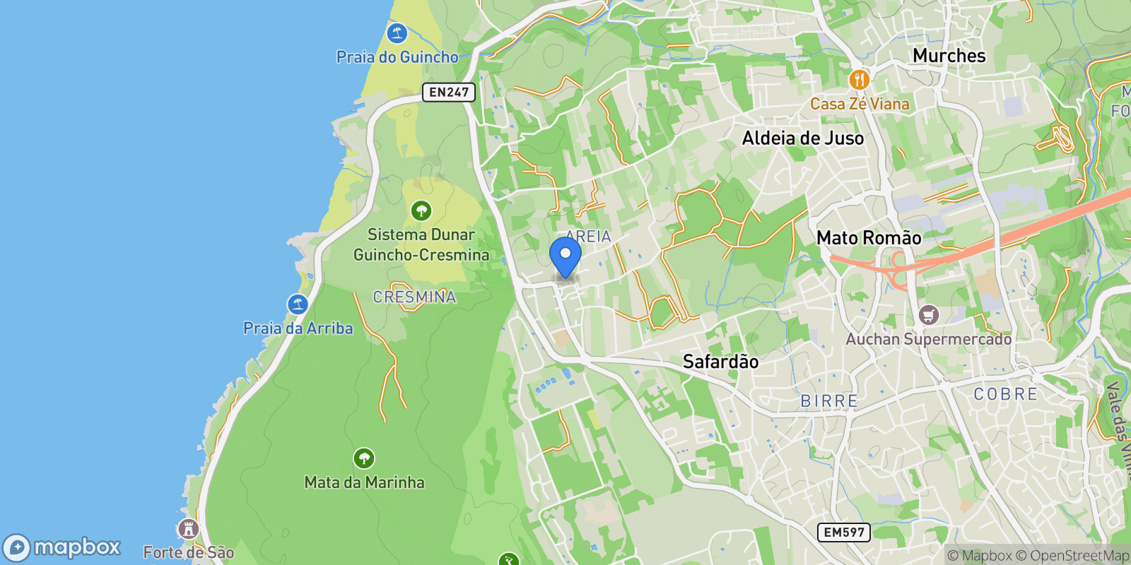 Map showing Cascais e Estoril, Lisbon, Portugal.
