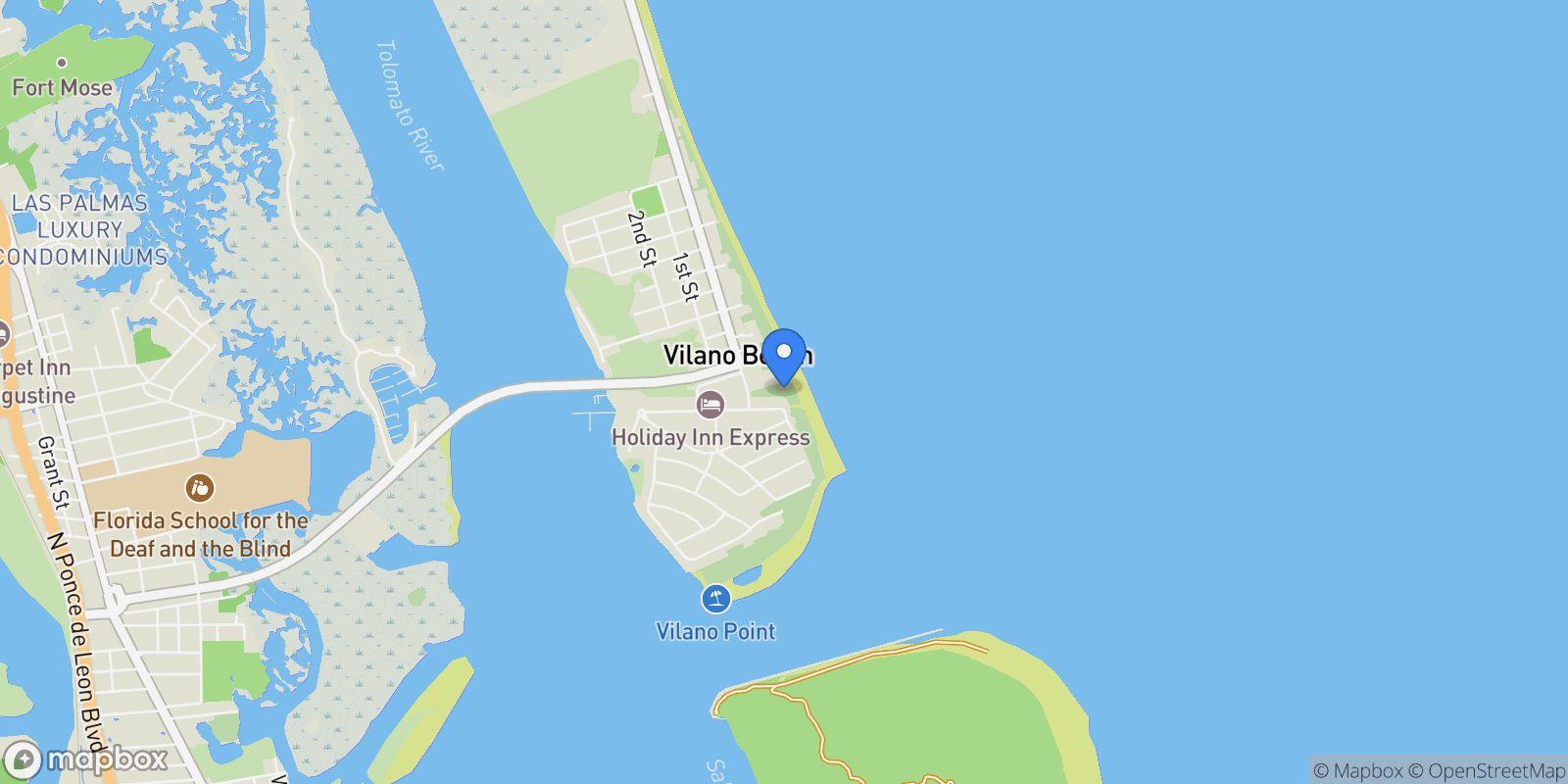 Map showing 145 RELAJADO Way B, St. Augustine, Florida, United States.